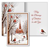 Robins Near You Christmas Cards – Gold Embossed Cards for Christmas image