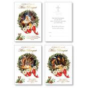 Christmas Mass Bouquet Card Wreath Nativity image