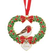 Christmas Treasures Robin Wreath Decoration