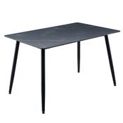 Cody Rectangle Dining Table 160 cm Black with Sintered Stone Top – Modern Dining Table for 6 image
