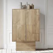 Dakota Cabinet Bar Unit Oak - Wooden Sideboard Dining Furniture