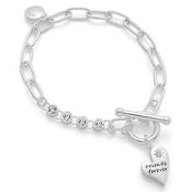 Elegant Heart Silver Plated Friendship Bracelet image