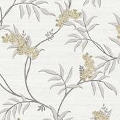 Eleganza White Floral Textured Wallpaper image