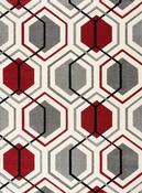 Elise Geometric Rug Cream-Red image