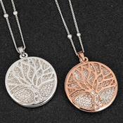 Equilibrium Filigree Disc Tree of Life Long Necklace image