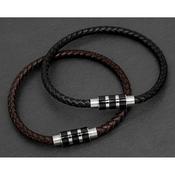 Equilibrium For Men Stripe Clasp Leather Bracelet image