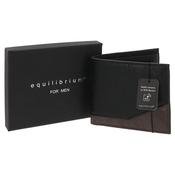 Equilibrium For Men Two Tone RFID Wallet Black and Grey image
