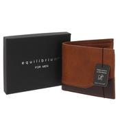 Equilibrium For Men Two Tone RFID Wallet Tan and Brown image