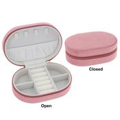 Equilibrium Oval Velvet Jewellery Box Dark Pink
