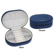 Equilibrium Oval Velvet Jewellery Box Navy