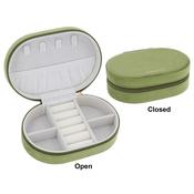 Equilibrium Oval Velvet Jewellery Box Olive