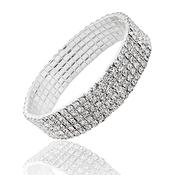 Equilibrium White Gold Plated Five Row Diamante Bracelet image