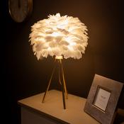 White Feather Table Lamp 50cm – Elegant Decorative Table Lamp