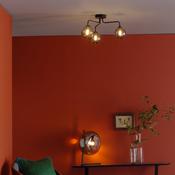 Feya 3 Light Semi Flush Black/Smoked Glass - Modern Lighting Collection