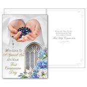 First Holy Communion Card for a Son with Insert