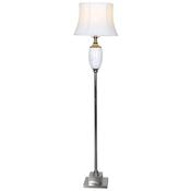 Floor Lamp with Pearl-Effect Mosaic Body &amp; Polished Chrome Accents | Lighting Collection Home Decor image
