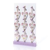 Floral Ceramic Milestone Birthday Heart Hanger