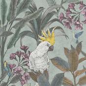 Floral Dream Green Cockatoo Wallpaper image