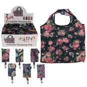Floral Foldable Clip Shopping Bag