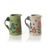 Flourish &amp; Foliage Stoneware Jug with Flower Handle image