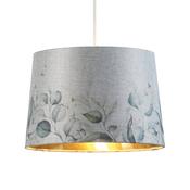 Flower Drum Shade with Gold Inner Grey – Elegant Fabric Ceiling &amp; Lamp Lighting Shade for Modern Interiors