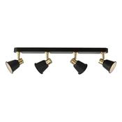Fry 4 Light Bar Semi Flush Spotlight Black &amp; Rose Gold - Stylish Ceiling Lighting