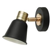 Fry Single Wall Spotlight Black &amp; Rose Gold - Modern Wall Lamp Fitting