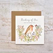 Garden Birds Robin Thinking of You Card image