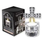 Glass Cross Tea Light Holder image