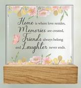 Glass Plaque/Wood Base/Home Memories image