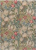 Morris &amp; Co Golden Lily Floral Rug Green Red image
