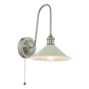 Hadano Wall Light Antique Chrome &amp; Taupe – Home Lighting