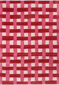 Harlequin Basketweave Geometric Rug Coral Rose image