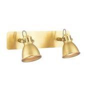 Idaho 2 Light Wall Spotlight Bar Lamp Natural Brass Adjustable Wall Light with GU10 LED Bulbs