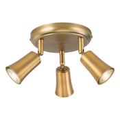 Jedrek 3 Light Semi Flush Spotlight in Aged Brass – Adjustable Ceiling Semi-Flush Light for Stylish Home Decor