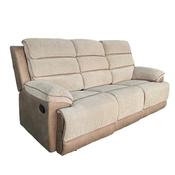 Jessica 3 Seater Sofa Recliner Beige &amp; Brown Two-Tone Fabric Living Room Sofa image