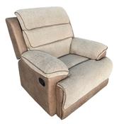 Jessica Recliner Chair Beige &amp; Brown Two-Tone Fabric Living Room Reclining Chair Furniture image