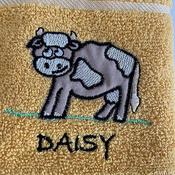 Kitchen Towels Daisy Cow Mustard image