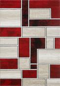 Lagos Geometric Rug - Cream Red image