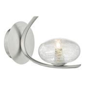Leighton Wall Light Satin Chrome with Sugar Cane Glass Shade &amp; Rocker Switch – Modern Wall Lamp image