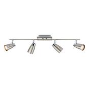 Loft 4 Light Bar Spotlight Satin Chrome and Polished Chrome - Semi-Flush Ceiling Fitting Light image