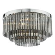 Logan 5 Light Flush Polished Chrome with Smoked Glass Tiers, Modern Home Lighting image