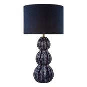 Lorelai Ceramic Table Lamp Blue with Blue Velvet Drum Shade – Modern Home Lighting Collection image