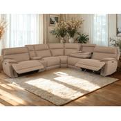 Louise Fabric Corner Sofa with Electric Recliners, USB Charging &amp; Optional Console Unit image