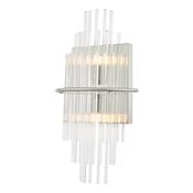 Lukas 2 Light Wall Light Polished Chrome with Glass Rods Shade Modern Wall Lamp for Home Decor