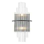 Lukas 2 Light Wall Light Satin Black with Glass Rods Shade – Modern Wall Lamp for Home Decor image