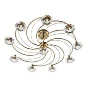 Luther 10 Light Semi-Flush Antique Brass with Crystal Shades | Elegant Semi-Flush Light Living Spaces image