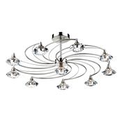 Luther 10 Light Semi-Flush Satin Chrome with Crystal Glass Shades image