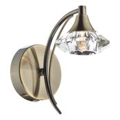 Luther Wall Light Antique Brass with Crystal Glass Shade – Decorative Wall Lamp for Modern Home Decor image