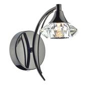 Luther Wall Light Polished Black Chrome with Crystal Glass Shade – Contemporary Wall Lamp image